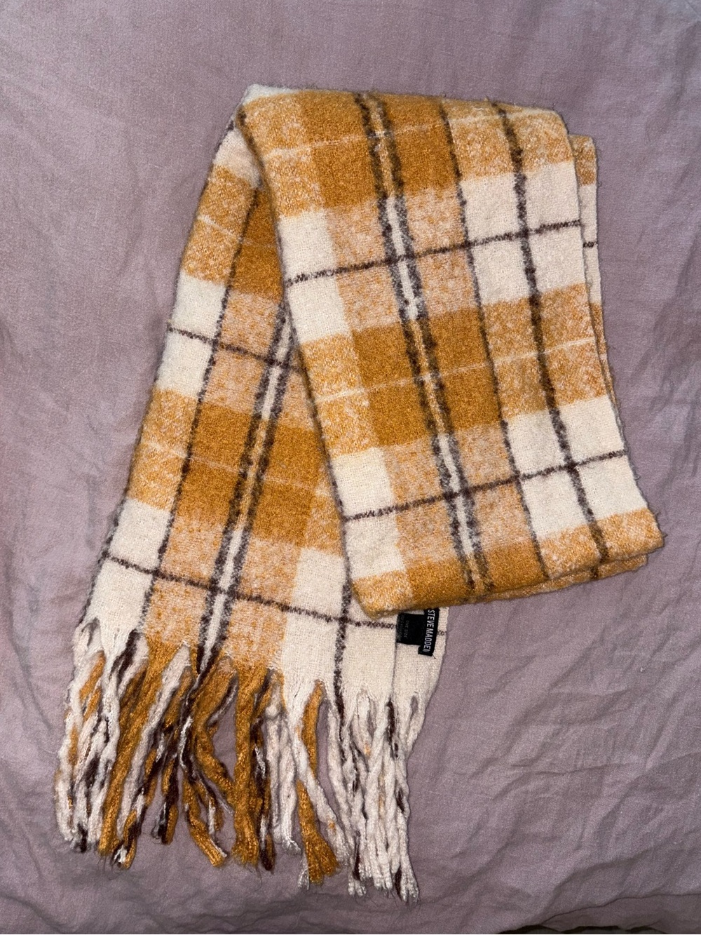 NWOT Steve Madden Oversized Brushed Plaid Blanket Scarf